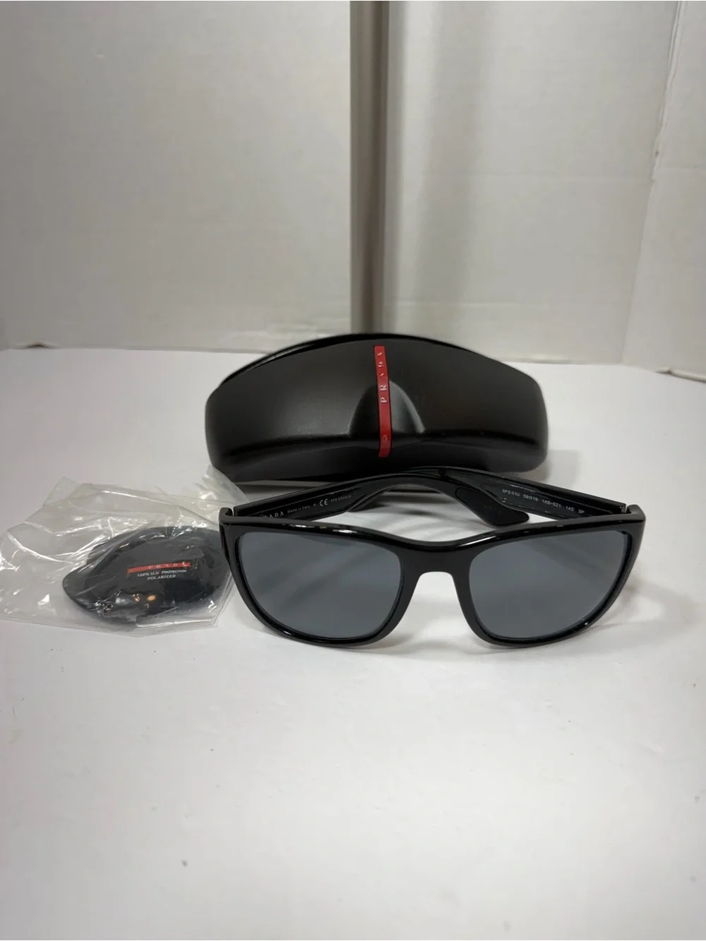PRADA Linea Rossa Active Men's Polarized Sunglasses SPS 01U (1AB-5Z1) Black